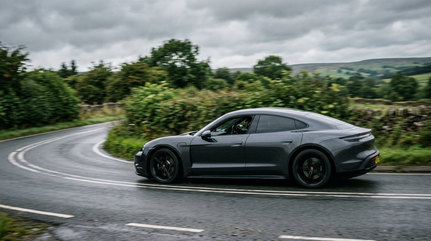 Fastest electric cars in the UK Porsche Taycan on road
